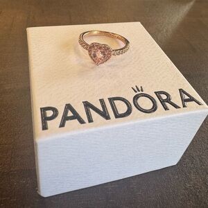 Pandora Gold Heart Ring with Dainty Band